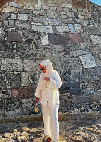 Bohem Beyaz Transparan Kadın Kimono