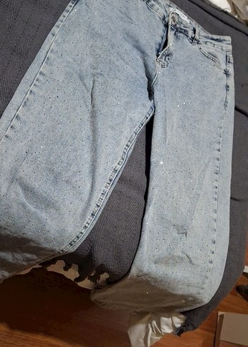 Mavi Jeans Gri Payetli Rahat Kesim Kadın Kot Pantolon