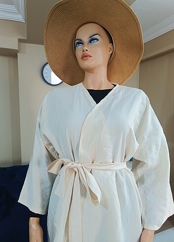 universal Beden Krem büzgülü Kimono 