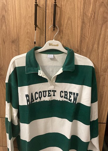 Yeşil Çizgili Kadın Sweatshirt