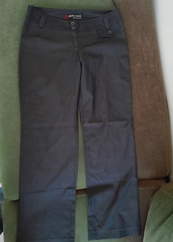 Gri Düğmeli Kadın Denim Pantolon - Görsel 2