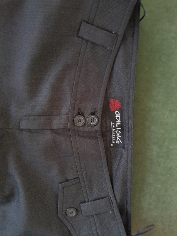 Gri Düğmeli Kadın Denim Pantolon - Görsel 3