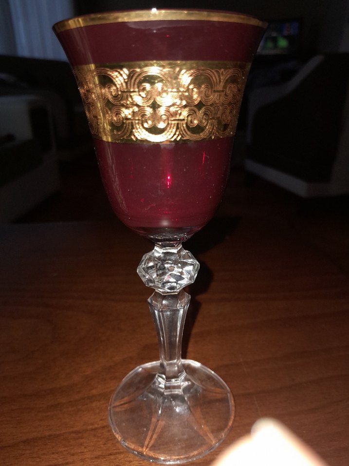 1960 model Bohemina Altın yaldızlı vintage likör kadehi - Görsel 3