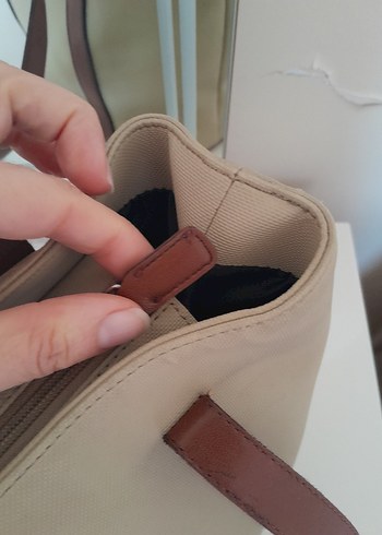 Bej Deri Kadın Çanta - Görsel 5