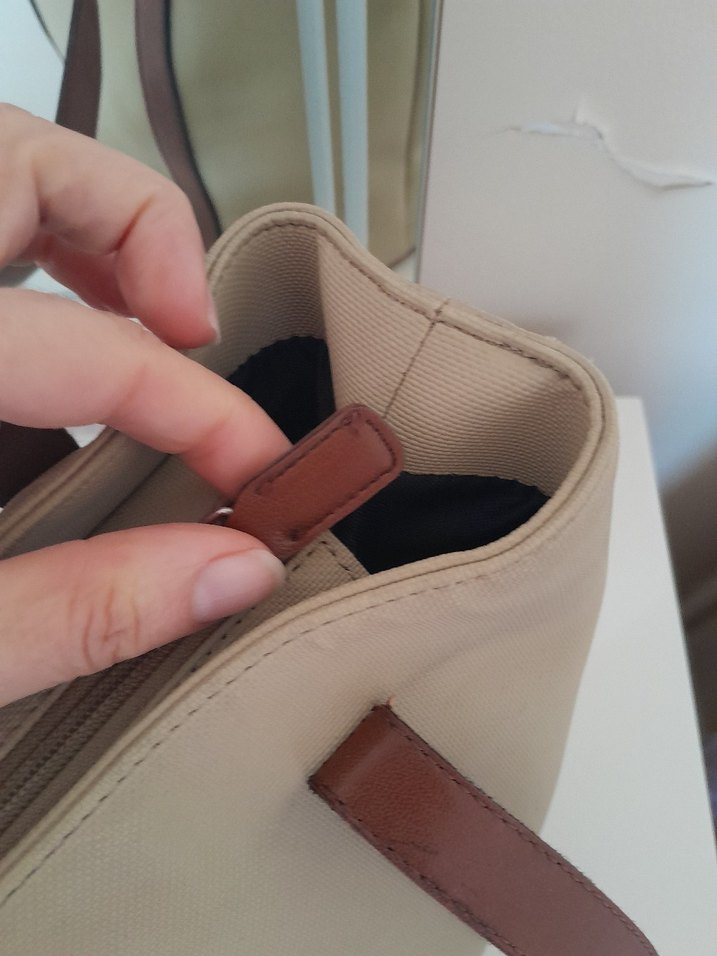 Bej Deri Kadın Çanta - Görsel 5