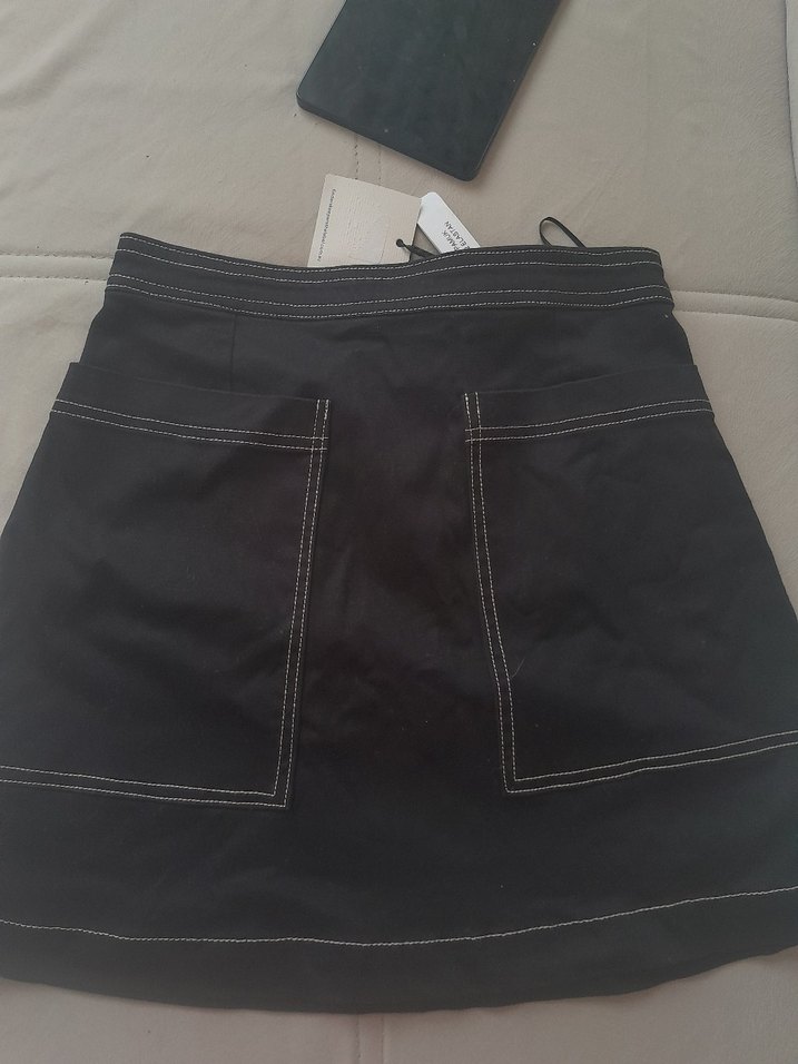 Siyah Midi Kadın Mini Etek - Görsel 2