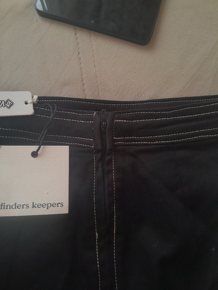 Siyah Midi Kadın Mini Etek - Görsel 4