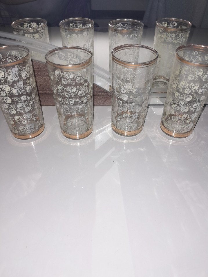 Altın yaldızlı cam bardak - Görsel 3