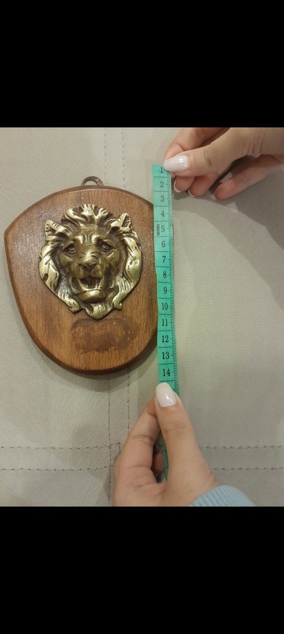 Altın Renkli kaideli Aslan başı tablo - Görsel 2