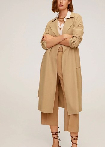 Mango Kadın Uzun Kuşaklı Trençkot - Görsel 3