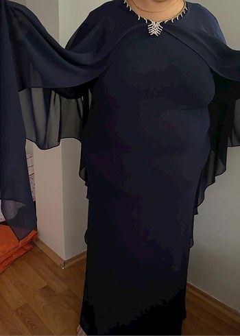 Zincir Detaylı  büyük beden Abiye Elbise - Görsel 7