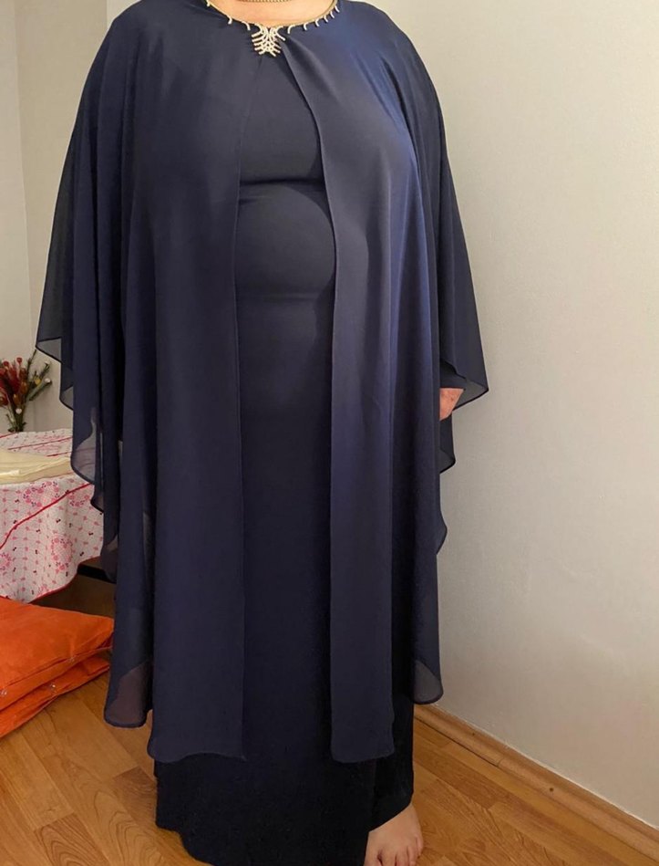 Zincir Detaylı  büyük beden Abiye Elbise - Görsel 5