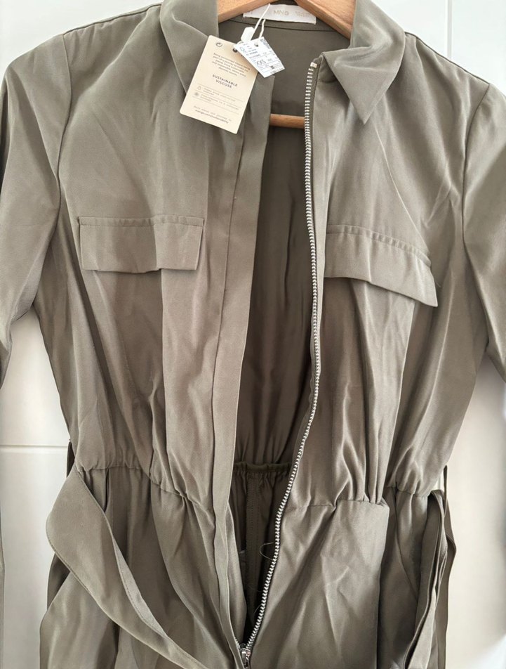 Mango Uzun Kollu Kemerli Kadın Tulum - Görsel 3