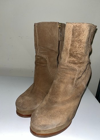 Nine West 10 cm topuklu taba rengi bot