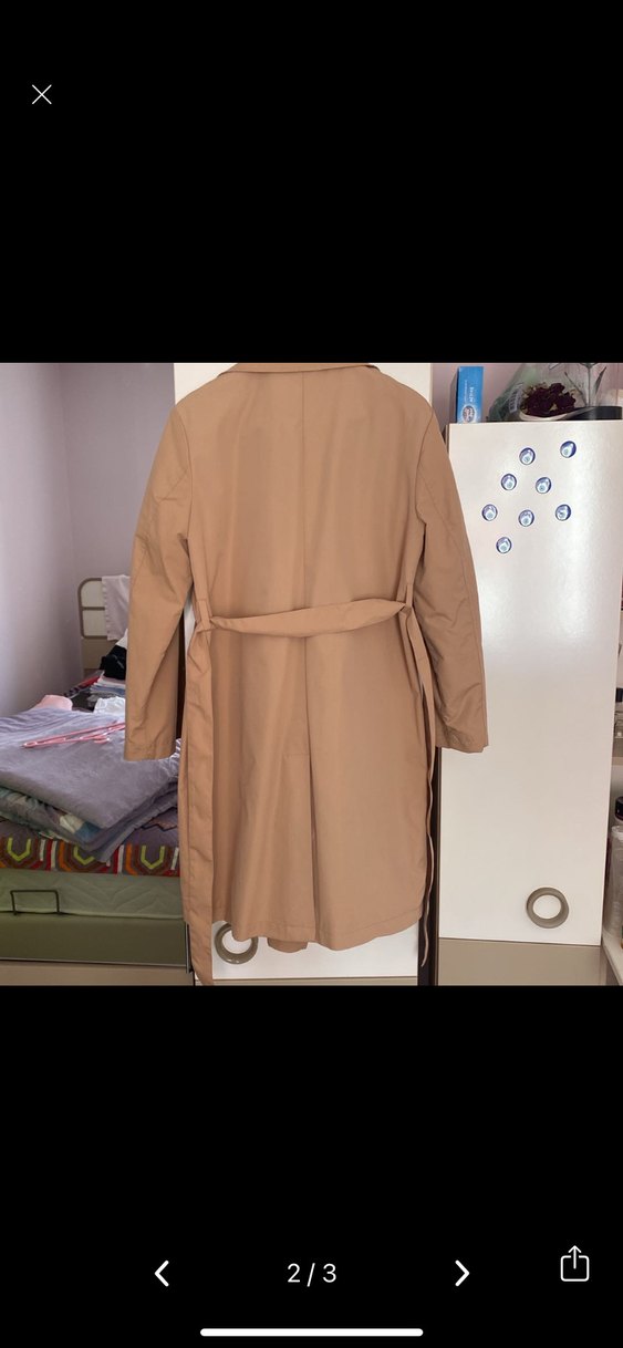 Bej Kadın Midi Trençkot - Görsel 2