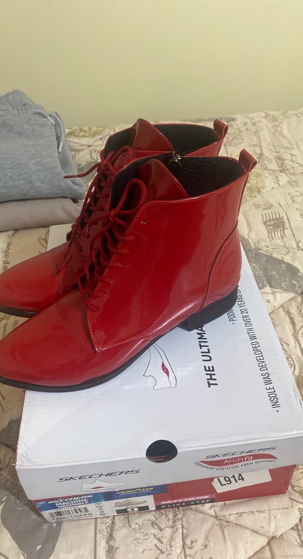 Parlak Kırmızı mini topuk - Görsel 4