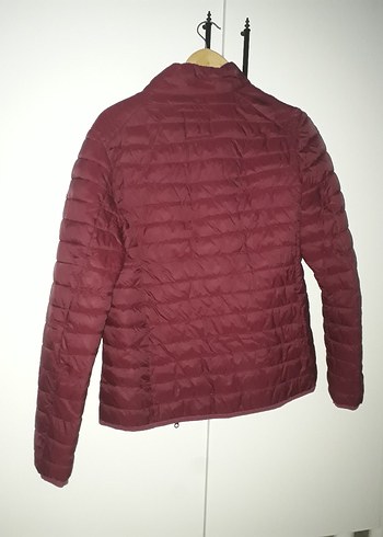 Bordo Fermuarlı Erkek Mont - Görsel 4