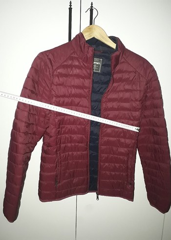 Bordo Fermuarlı Erkek Mont - Görsel 2