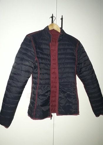 Bordo Fermuarlı Erkek Mont - Görsel 5