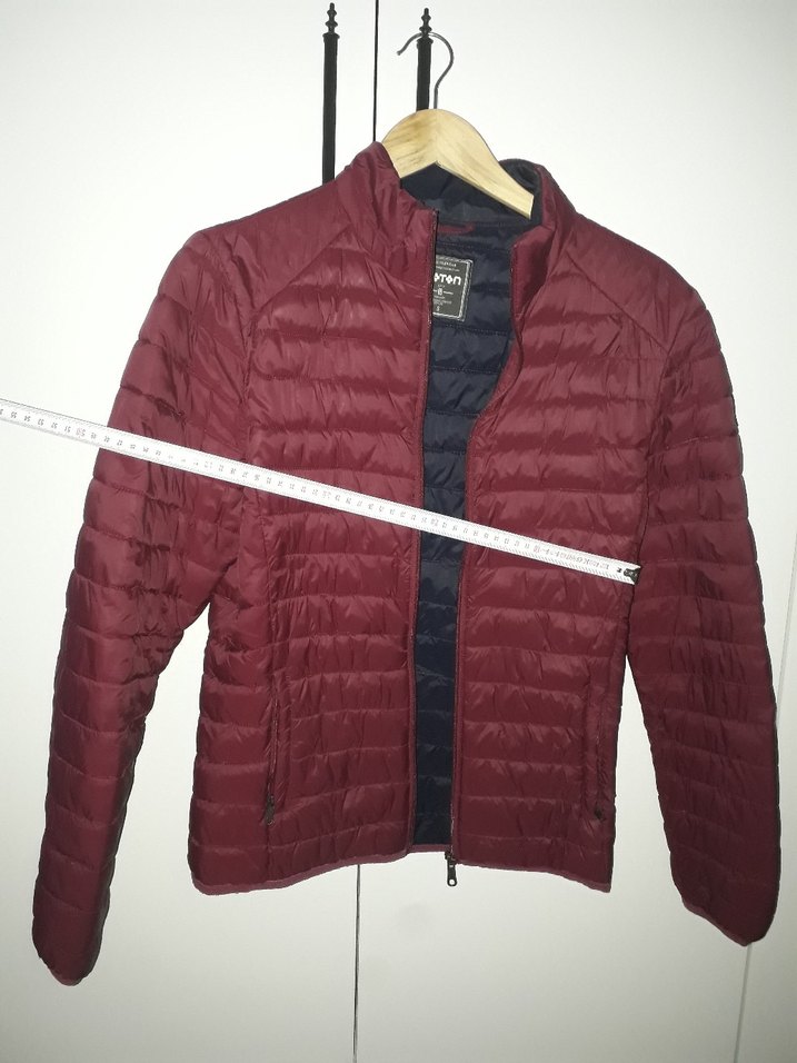 Bordo Fermuarlı Erkek Mont - Görsel 2