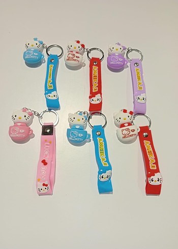 Renkli Hello Kitty Kurdele Anahtarlık
