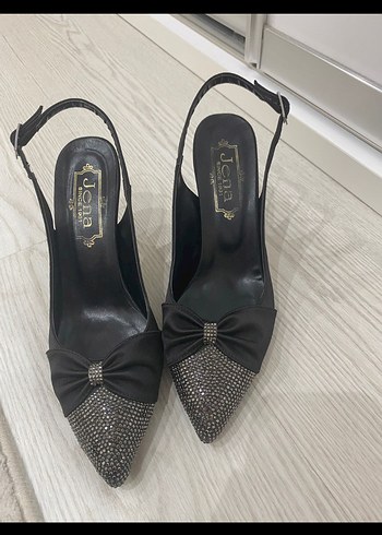 Siyah taşlı Stiletto - Görsel 4