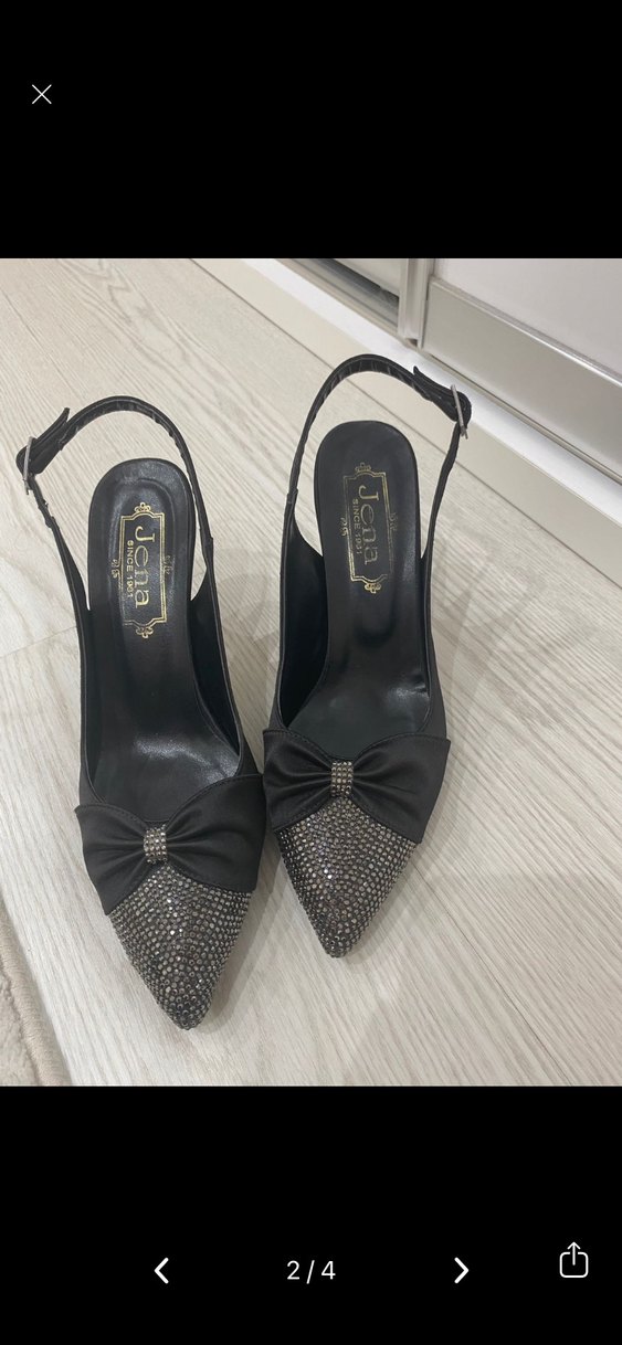 Siyah taşlı Stiletto - Görsel 4