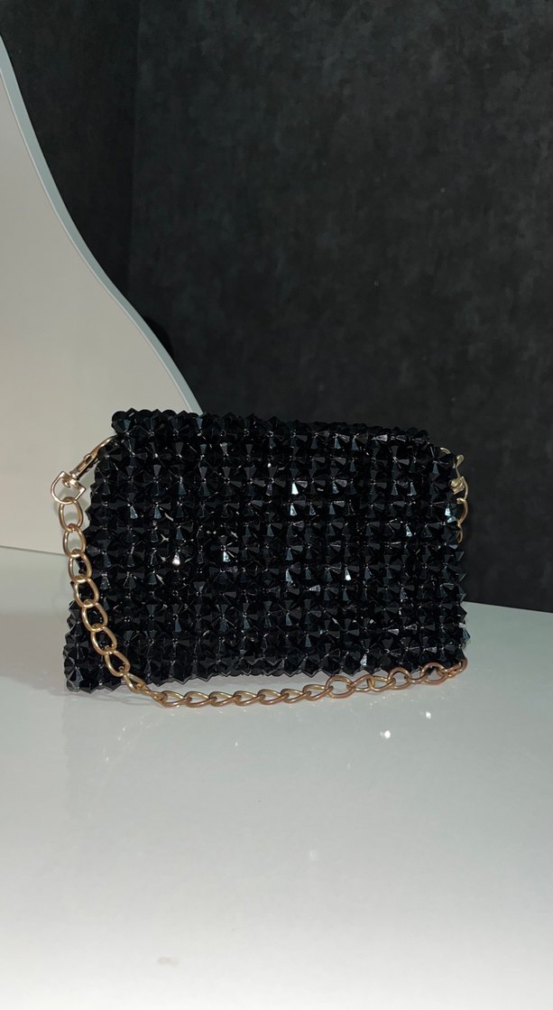 El yapımı kristal taşlı mini çanta - Görsel 2