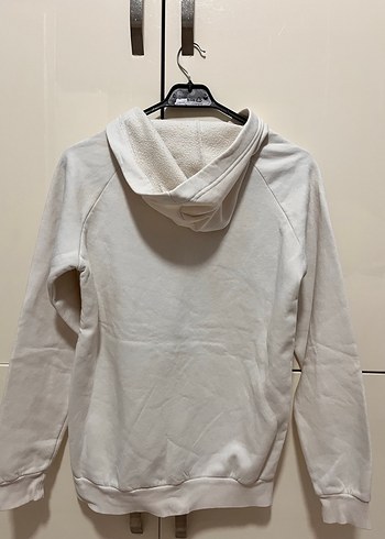 Kapüşonlu Beyaz Kadın Sweatshirt - Görsel 2