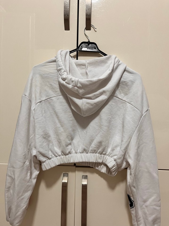 Beyaz Kapüşonlu Baskılı Sweatshirt - Görsel 2