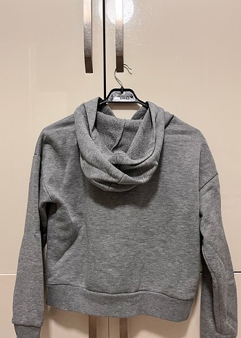 Gri Kadın Kapüşonlu Sweatshirt "Chill" - Görsel 2