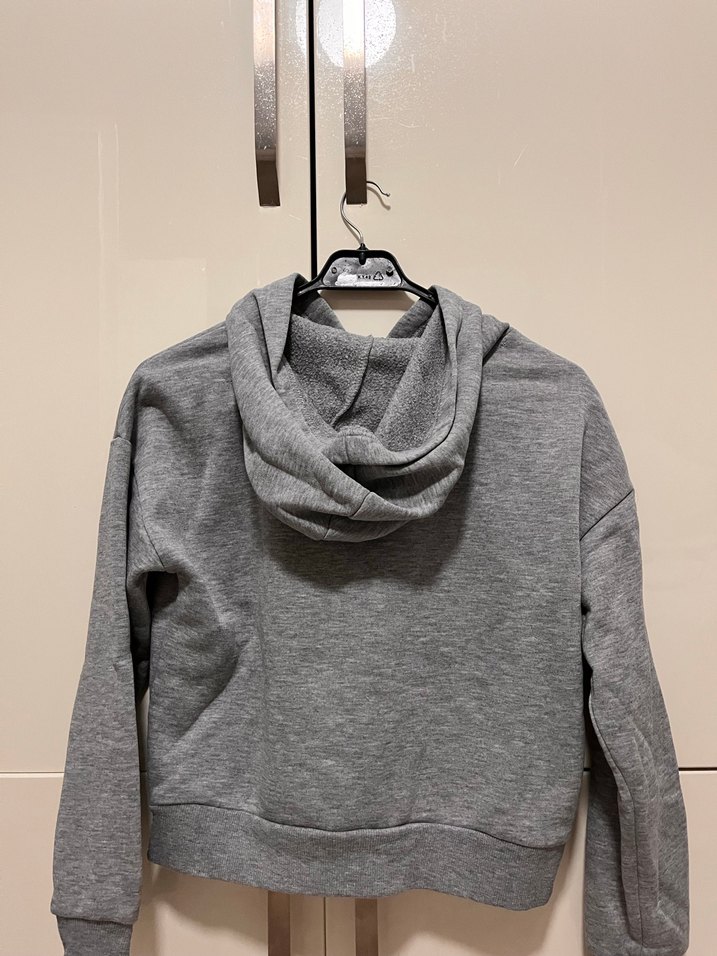 Gri Kadın Kapüşonlu Sweatshirt "Chill" - Görsel 2