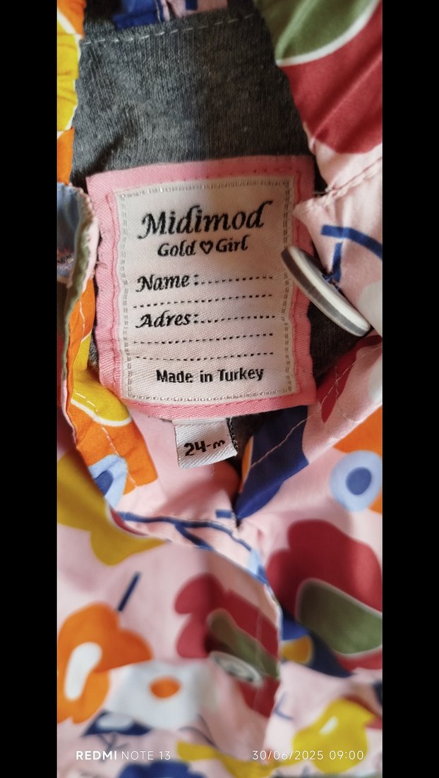 Çiçek Desenli Renkli Kız Yağmurluk - Görsel 3