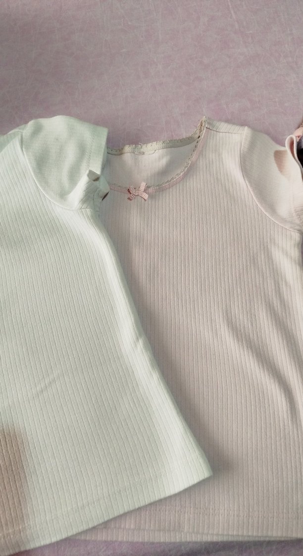 Kız Çocuk Beyaz Pamuklu Kısa Kollu Bluz - Görsel 3