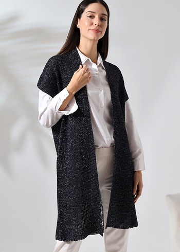 Simli Örgü Kadın Hırka - Görsel 4