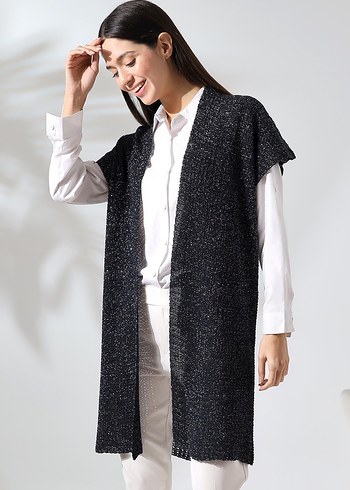 Simli Örgü Kadın Hırka - Görsel 2