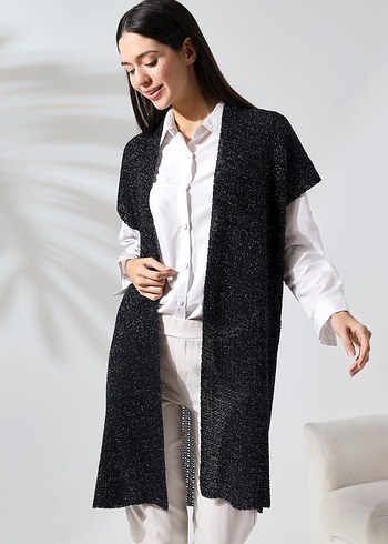 Simli Örgü Kadın Hırka - Görsel 3