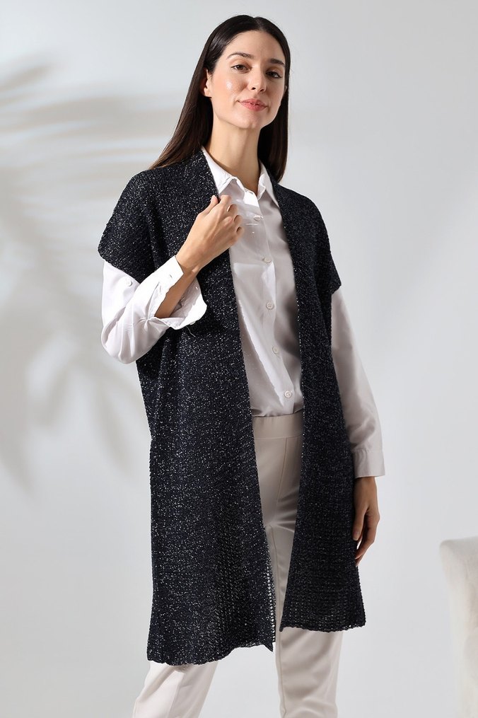 Simli Örgü Kadın Hırka - Görsel 4