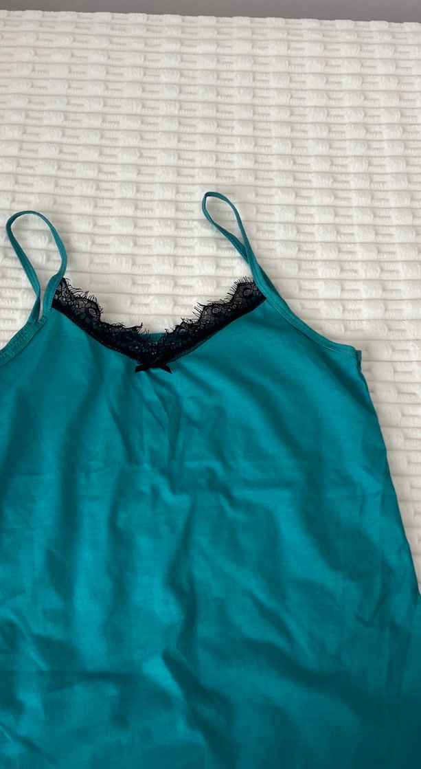 Dantel Detaylı Turkuaz V Yaka Atlet - Görsel 4