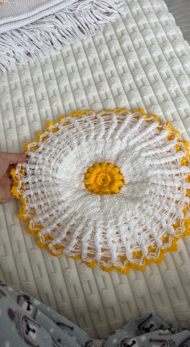 Sarı Nakışlı Bohem banyo lifi Çeyiz - Görsel 3