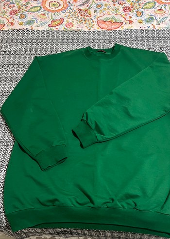 Kadın Yeşil Basic Sweatshirt - Görsel 4