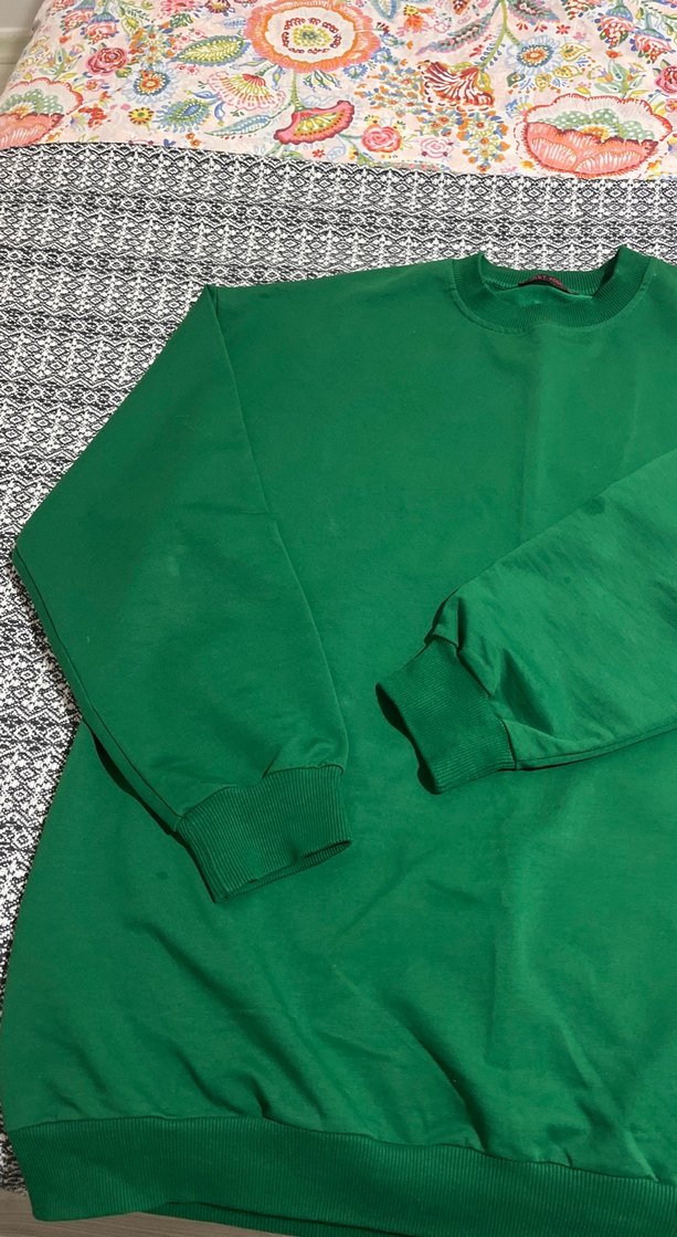 Kadın Yeşil Basic Sweatshirt - Görsel 2