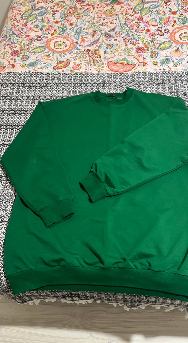 Kadın Yeşil Basic Sweatshirt - Görsel 4