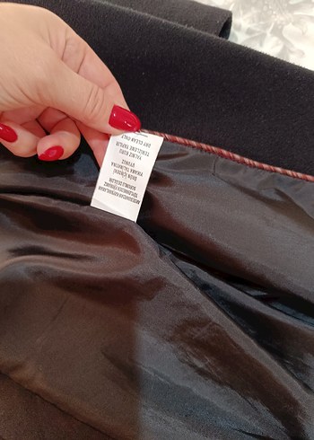 Düğmeli Siyah Uzun kadın Kaban - Görsel 4