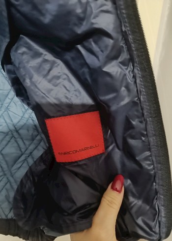 Enrico marka Erkek Lacivert Kapitone Fermuarlı Ceket - Görsel 3