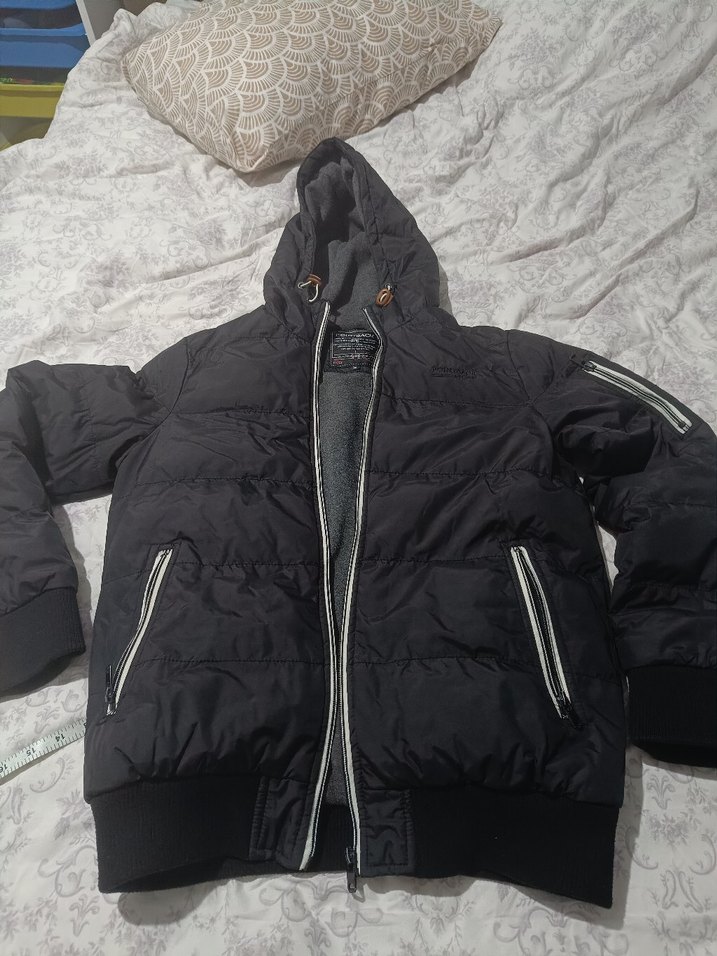 Siyah Erkek  Fermuarlı Kışlık Mont - Görsel 2