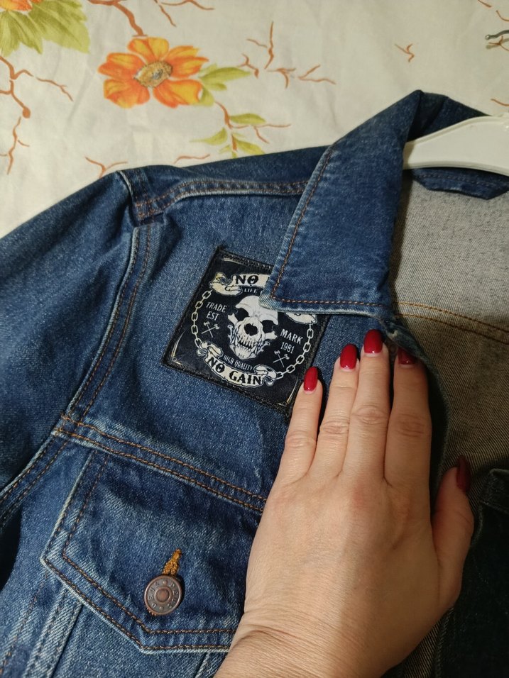 Kadın Lacivert Düğmeli Denim Ceket - Görsel 4