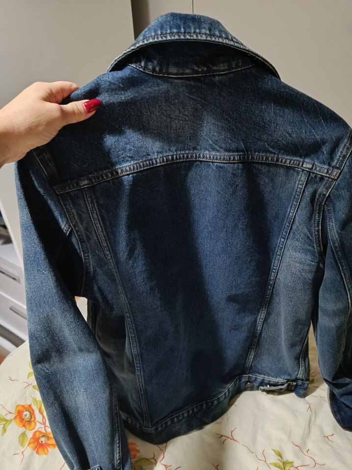Kadın Lacivert Düğmeli Denim Ceket - Görsel 2
