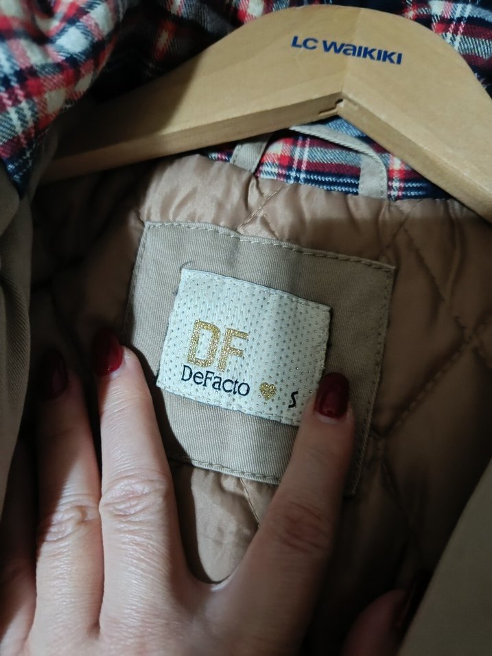 Gri Düğmeli Midi Kadın Mont - Görsel 2