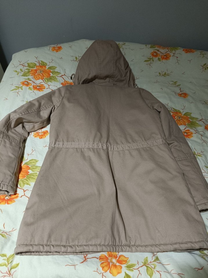 Gri Düğmeli Midi Kadın Mont - Görsel 4